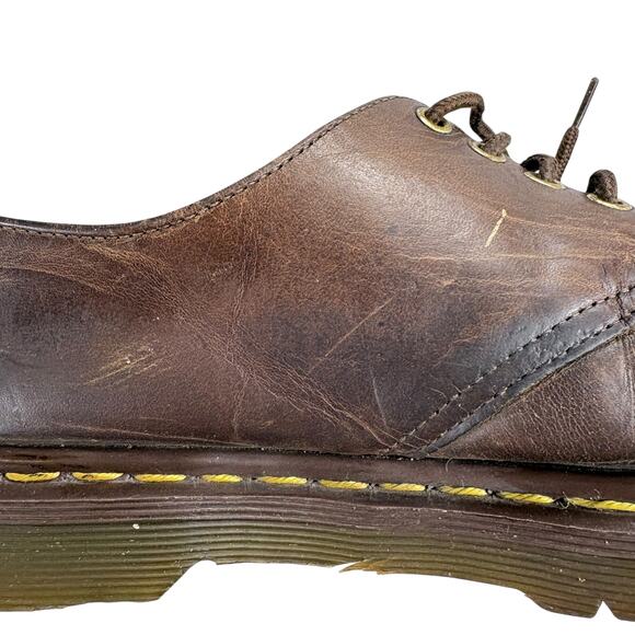 Vtg 90’s Dr Martens Shoes Brown Leather 4 Eye Oxford Grunge England UK 8 US 9 - Picture 10 of 13